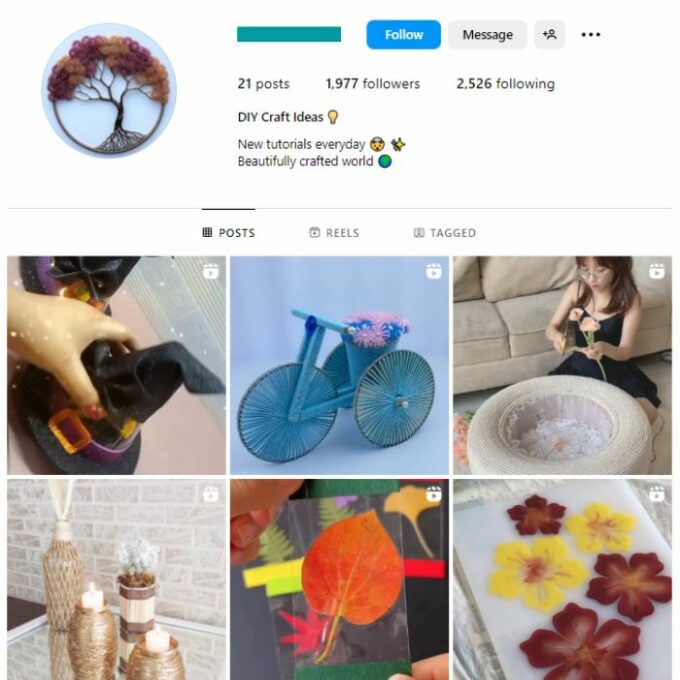 1K Art DIY Instagram Account for sale