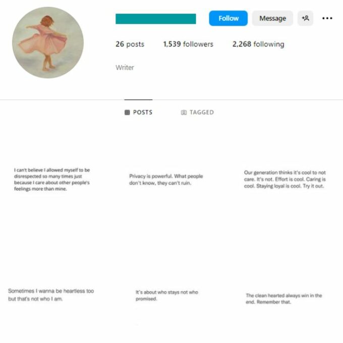 1K Life Quotes Instagram Account for sale