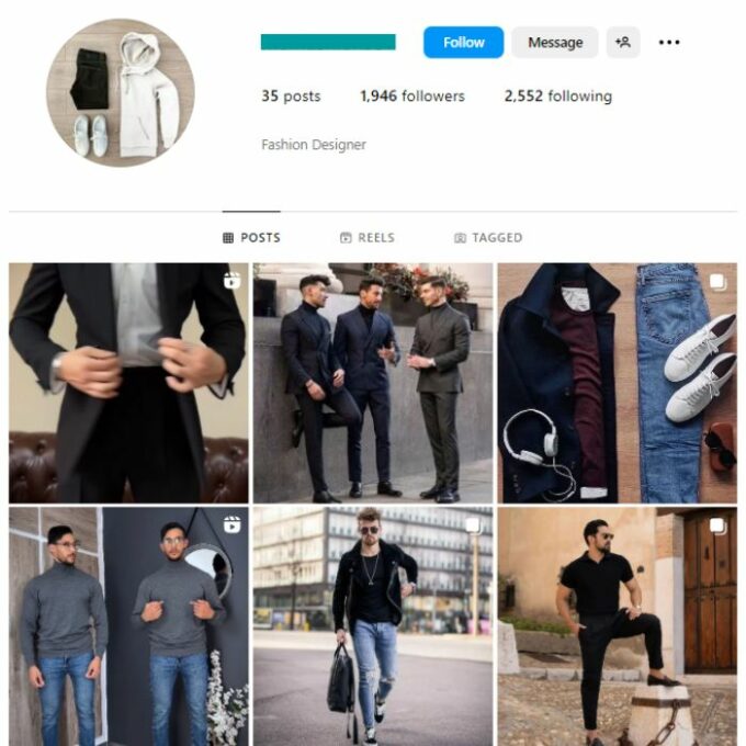 1K Men's Fashion Instagram Account for sale