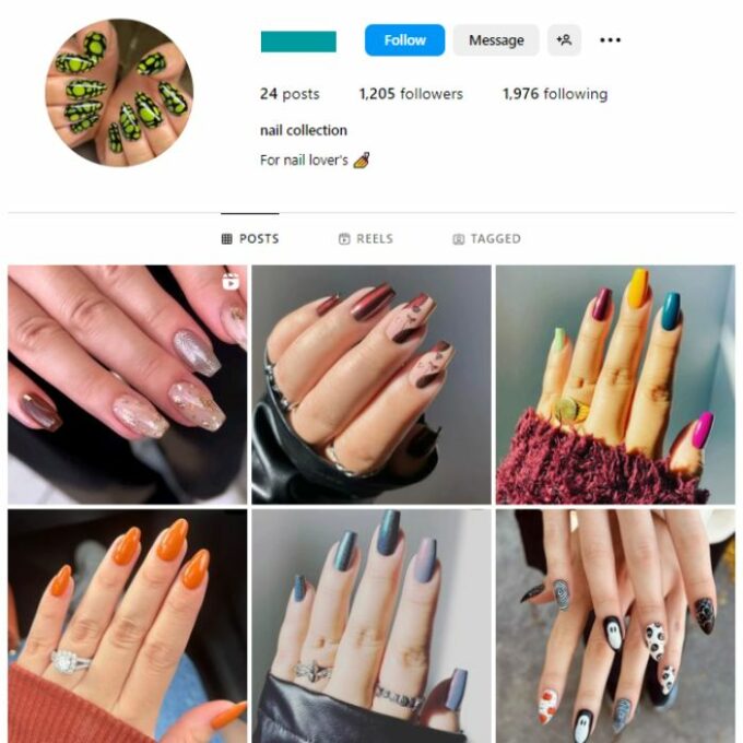 1K Nails Fashion Instagram Account for sale