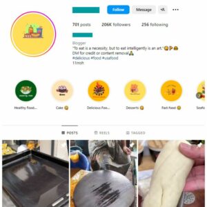 200K Food Cooking Instagram Account for sale
