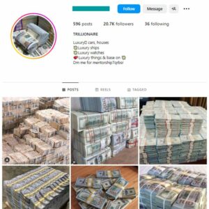 20K Money Millionaire Instagram Account for sale