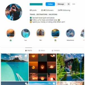 22K Travel Photos Instagram Account for sale