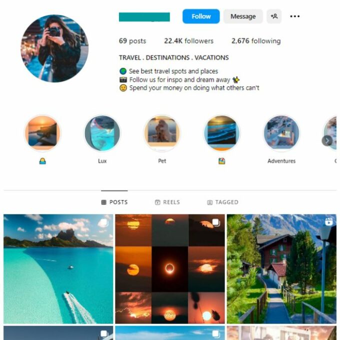 22K Travel Photos Instagram Account for sale