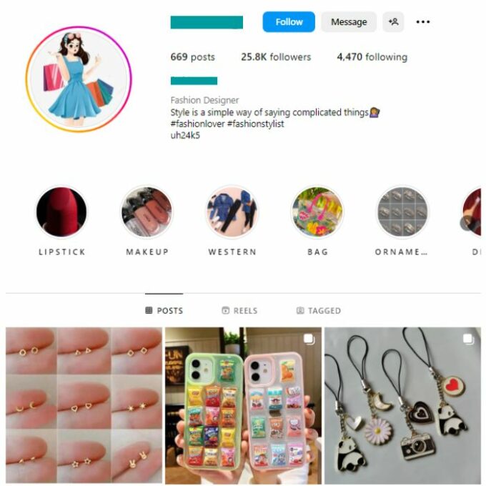 25K Girl's Jewelry Instagram Account for sale