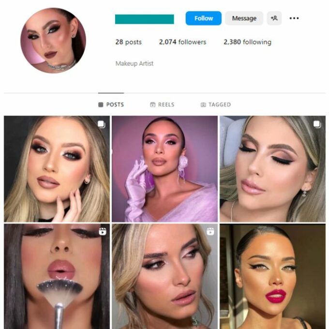 2K Makeup Eyelashes Instagram Account for sale