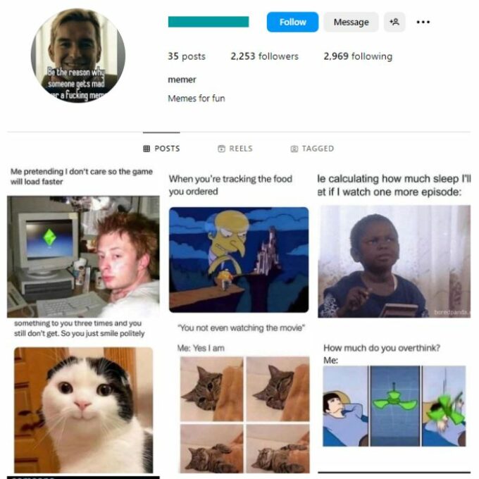 2K Memes Humor Instagram Account for sale