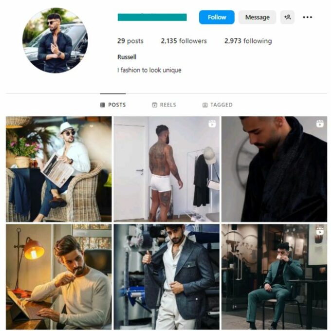 2K Men's Lifestyle Instagram Account for sale