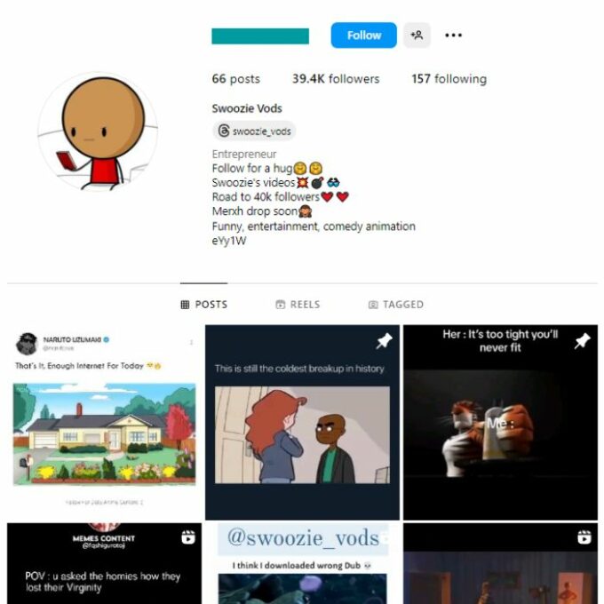 39K Funny Videos Instagram Account for sale
