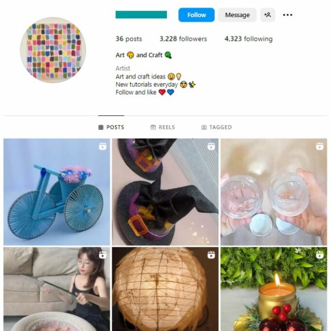 3K Art & Craft Instagram Account for sale