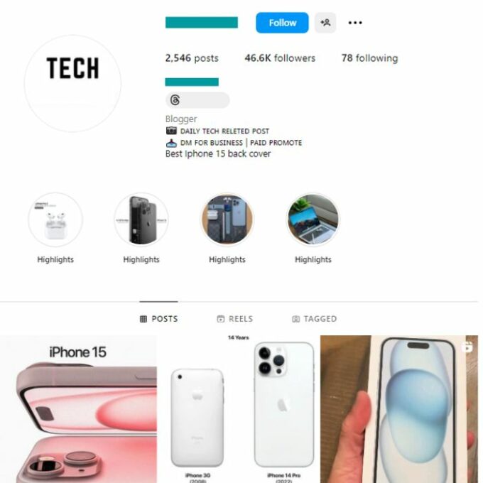 45K Tech iPhone Instagram Account for sale