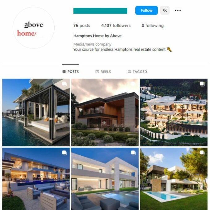 4K Beautiful Mansions Instagram Account for sale