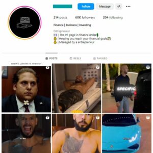 60K Entrepreneur Success Instagram Account for sale