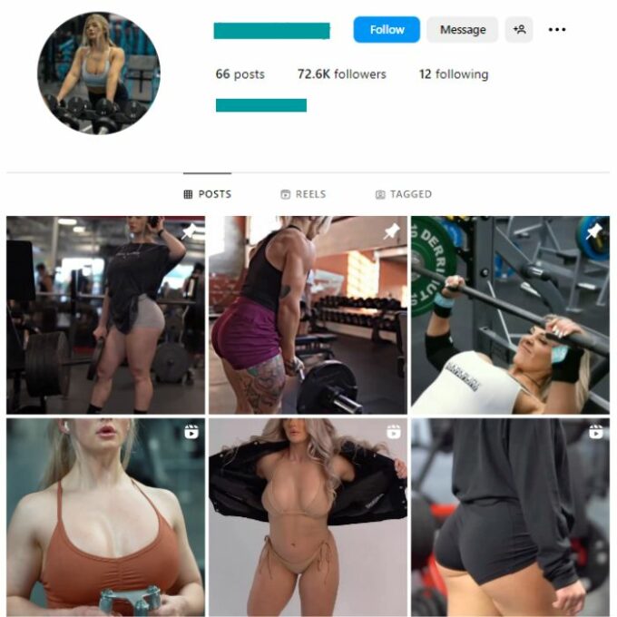 70K Fitness Models Instagram Account for sale