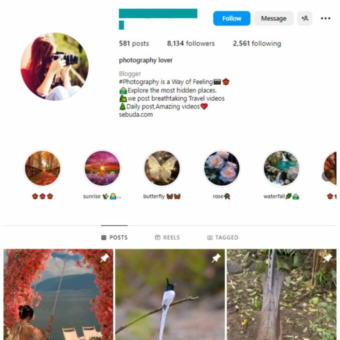 8K Nature Photography Instagram Account for sale