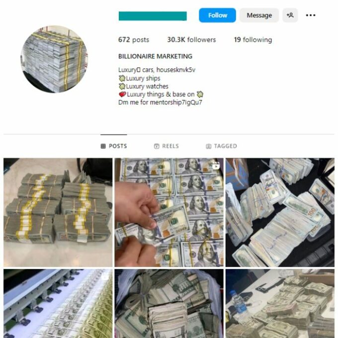 30K Luxury Money Instagram Account for sale