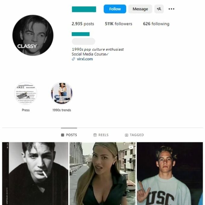 510K Iconic Hollywood Photos Instagram Account for sale