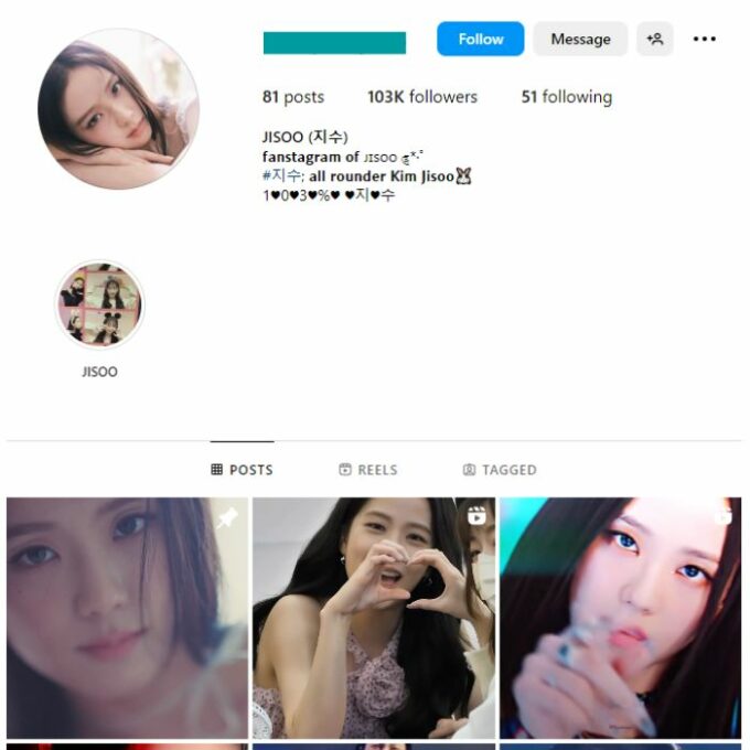 100K Blackpink Jisoo Instagram Account for sale