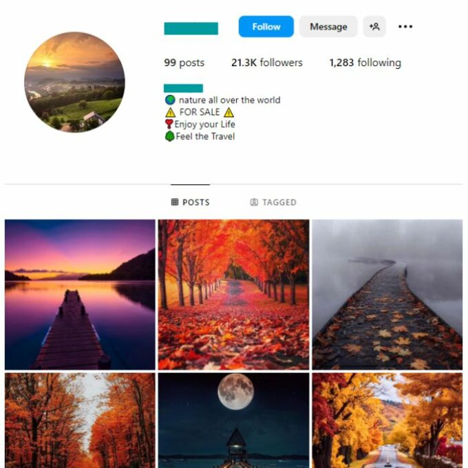 20K Beautiful Destinations Instagram Account for sale