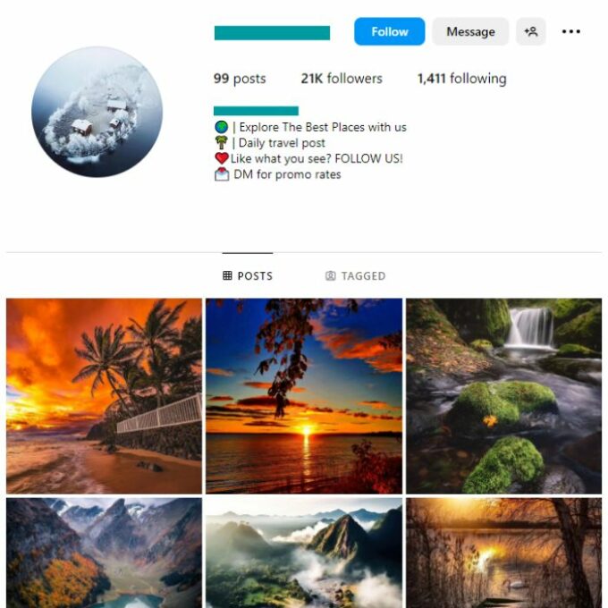 20K Travel Destinations Instagram Account for sale