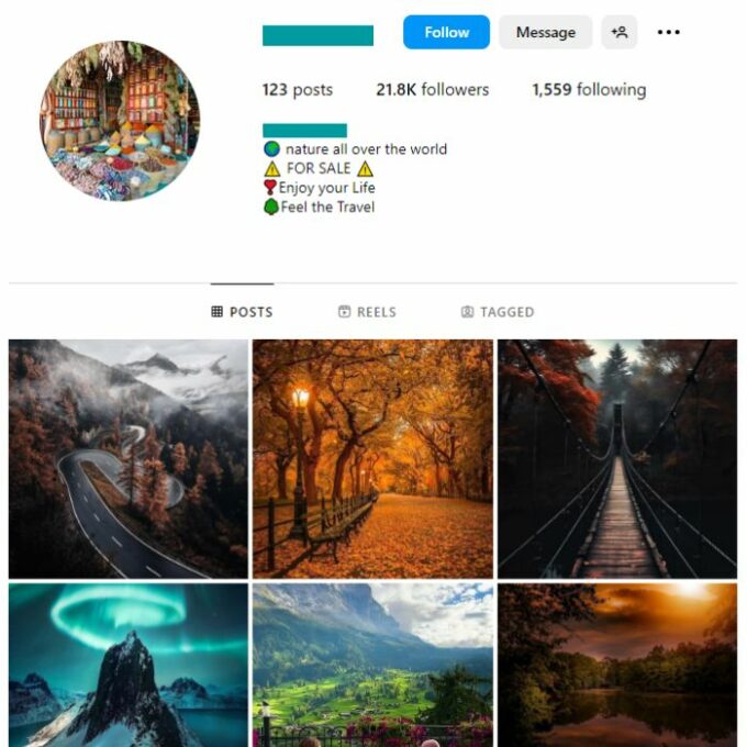 20K Travel Explore Instagram Account for sale