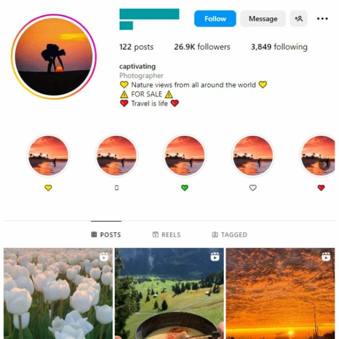 25K Travel Photos Instagram Account for sale