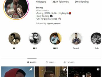350K Boxing Sports Instagram Account for sale