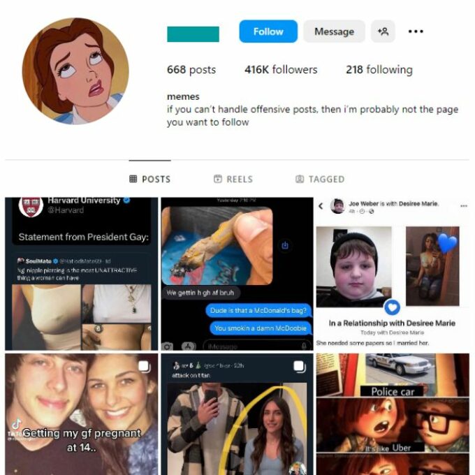 410K Memes Instagram Account for sale
