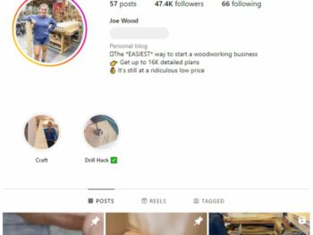 45K Woodworking Carpenter Instagram Account for sale