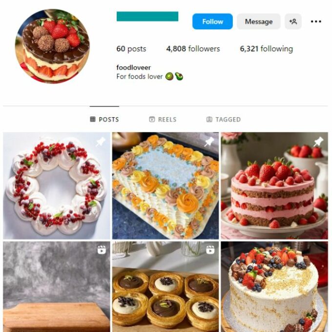 4K Delicious Food Instagram Account for sale