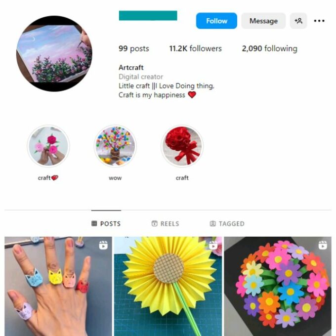 11K Art and Craft Instagram Account for sale