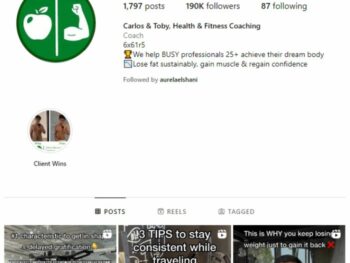 190K Workout Fitness Gym Instagram Account for sale