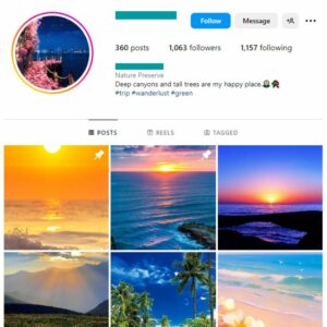 1K Travel Destinations Instagram Account for sale