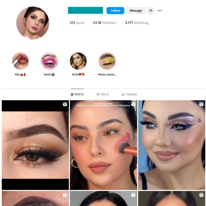 23K Eyelashes Makeup Instagram Account for Sale