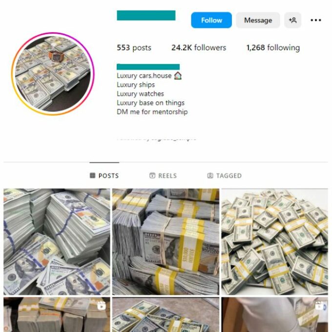 24K Money Millionaire Instagram Account for sale