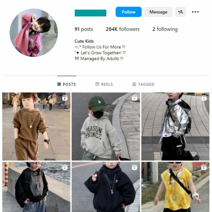 280K Kids Fashion Instagram Account for sale