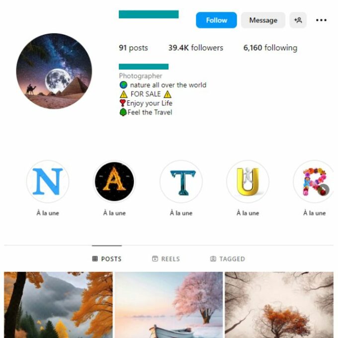39K Travel Destinations Instagram Account for sale