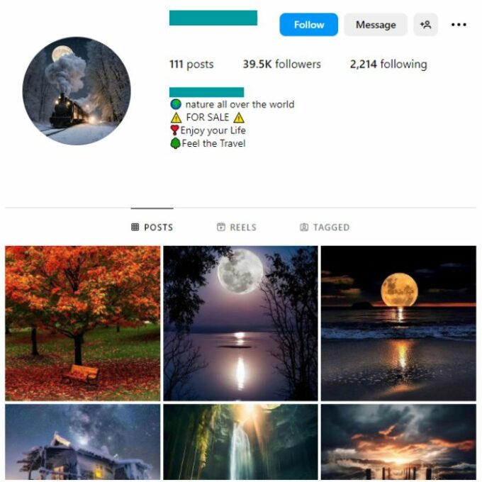 39K Travel Explore Instagram Account for sale