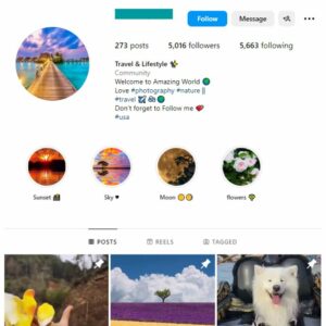 5K Travel Destinations Instagram Account for sale