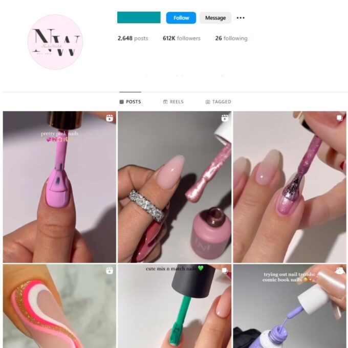 610K Nails Beauty Instagram Account for Sale