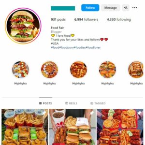 6K Fast Food Instagram Account for sale