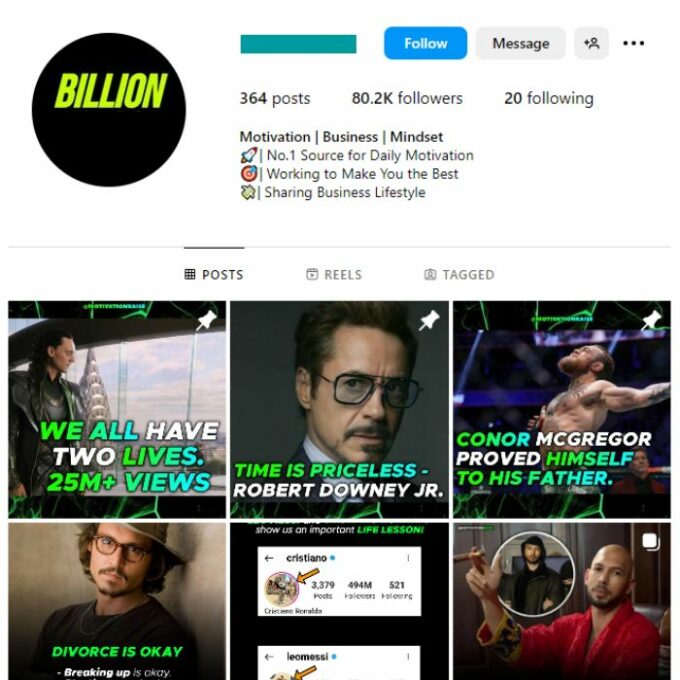 75K Entrepreneur Success Instagram Account for sale
