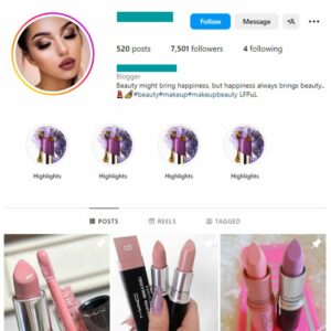 7K Makeup Lipstick Beauty Instagram Account for sale