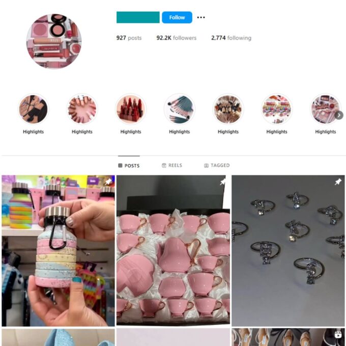 90K Women Makeup Instagram Account for Sale