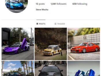1K Exotic Cars Instagram Account for sale
