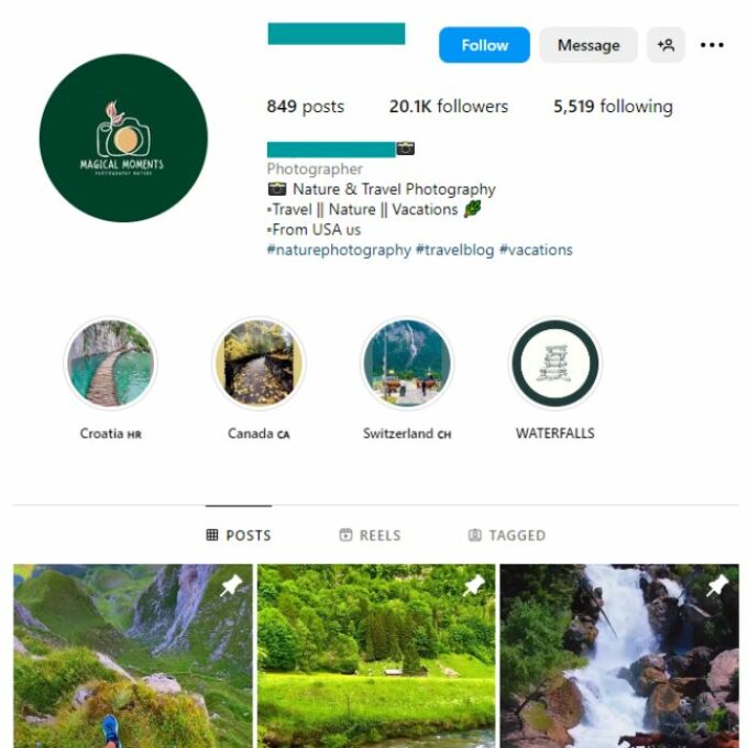 20K Nature Greenery Instagram Account for sale