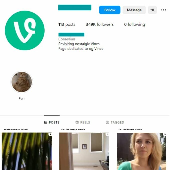 340K Vines Funny Videos Instagram Account for sale