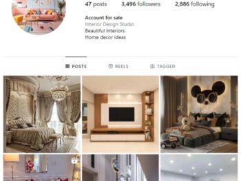 3K Home Interior Design Instagram Account for sale