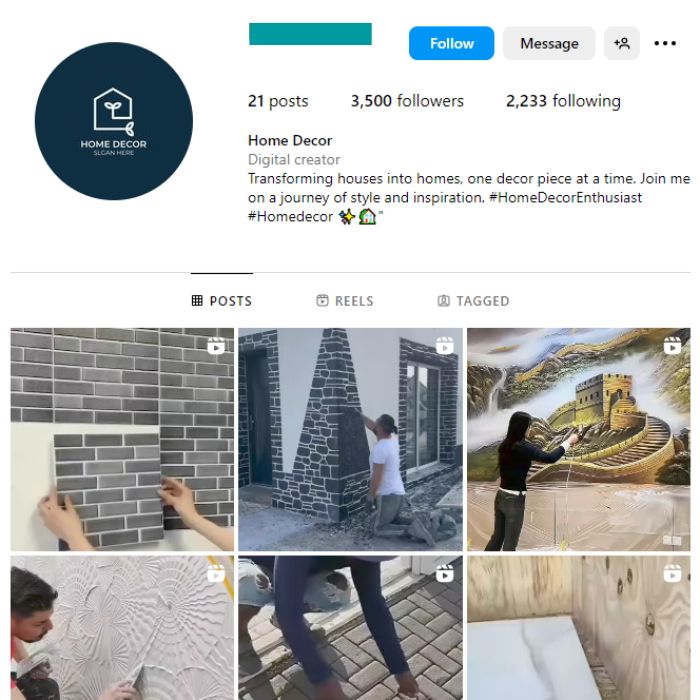 3K Interior Design Home Decor Instagram Account for sale