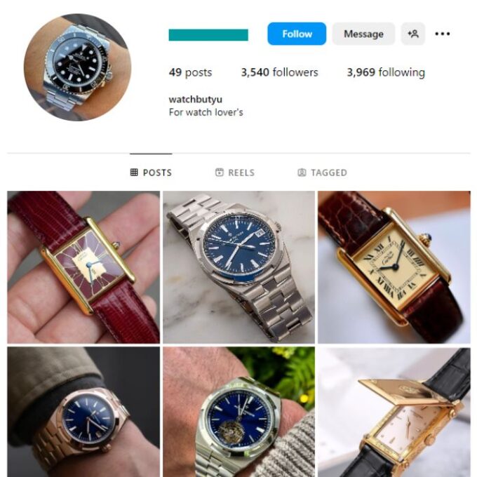 3K Luxury Watches Instagram Account for sale